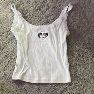 New York cropped tank top